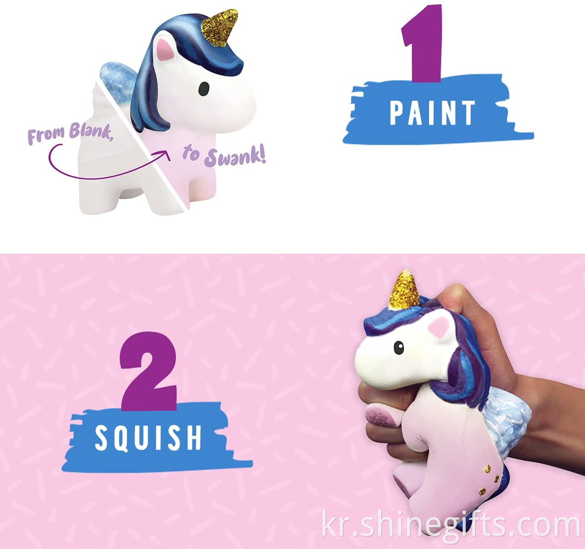 DIY Unicorn Cake Craft squishy painting kit